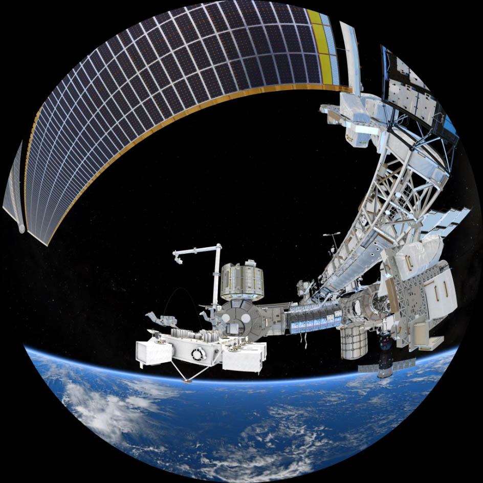 Fisheye render on the ISS exterior.