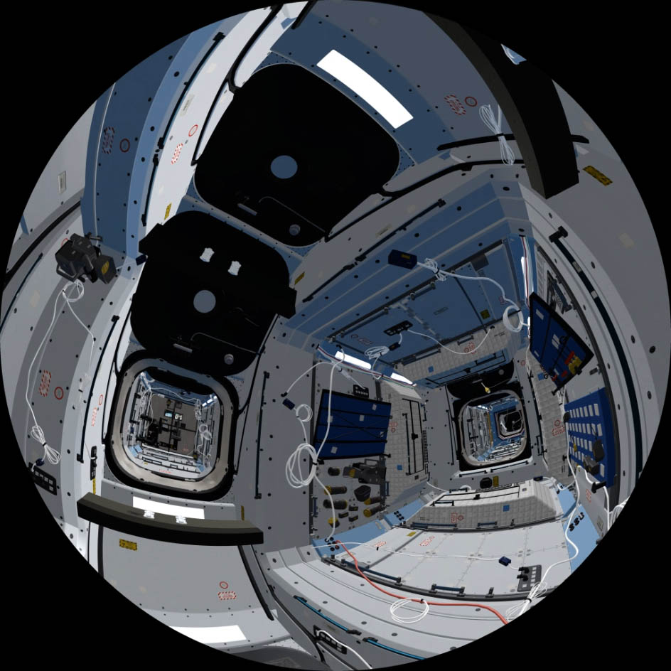 Fisheye render on the ISS interior.