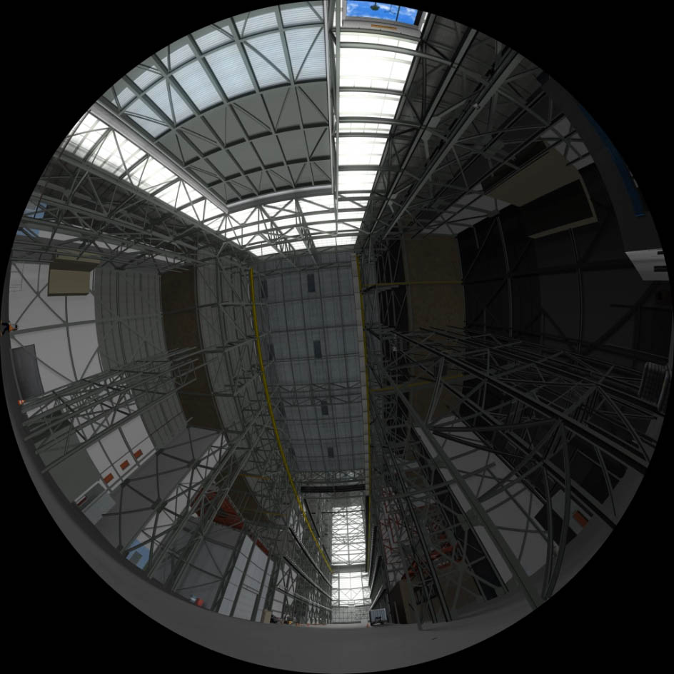 Fisheye render within the NASA VAB.