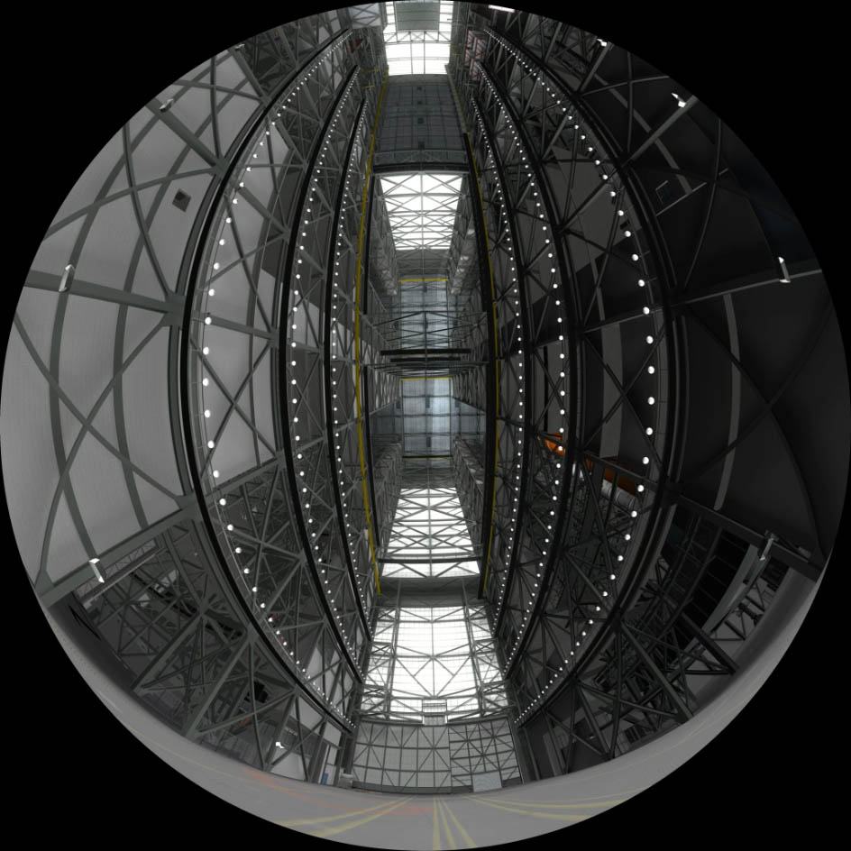Fisheye render within the NASA VAB.