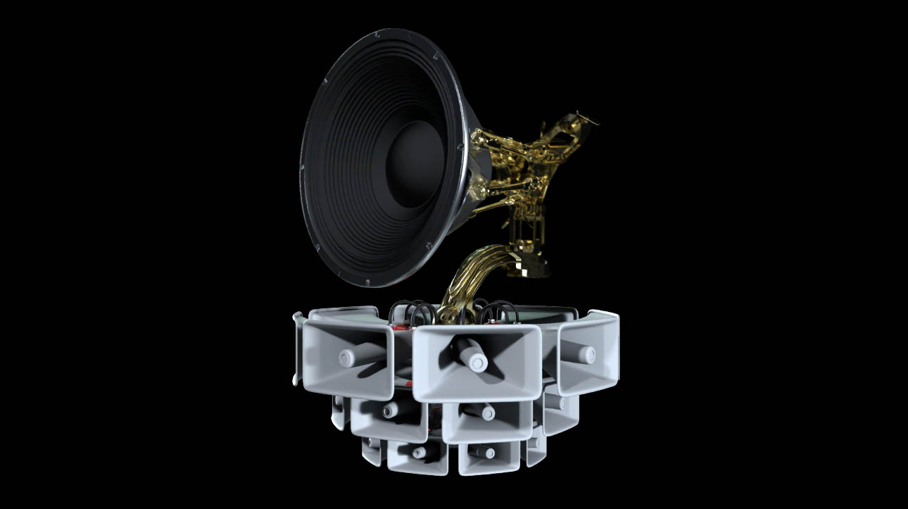 Floating megaphone array.