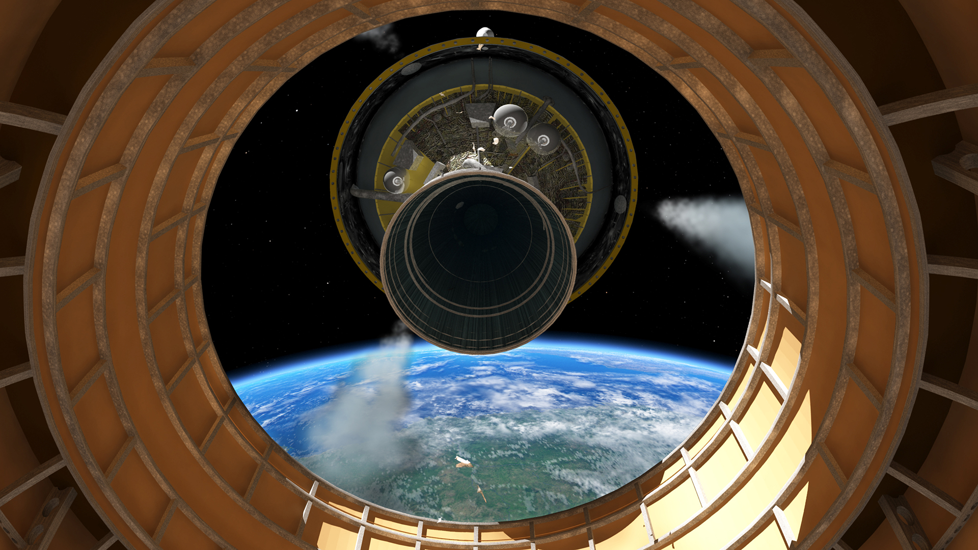 Second stage separation of Apollo.