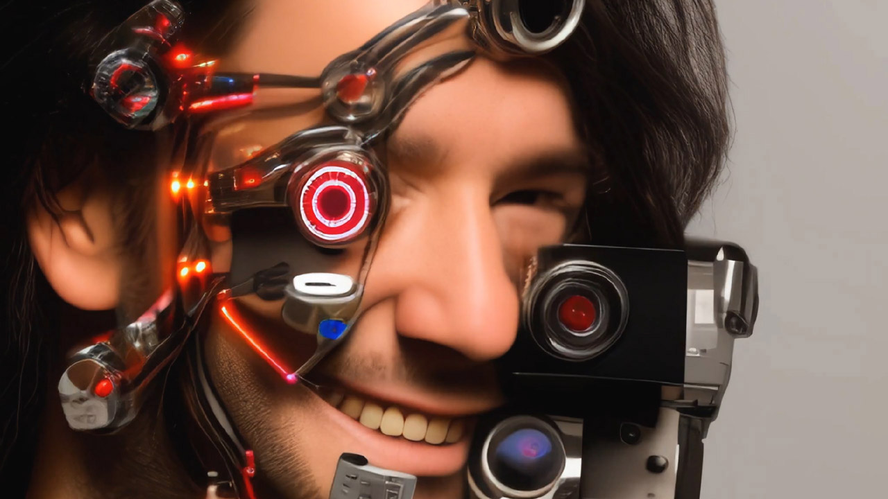 Still from Cyborg Fomo VJ pack.