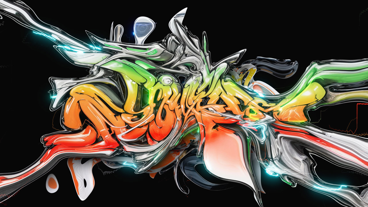 Still from Graffiti Spill VJ pack.