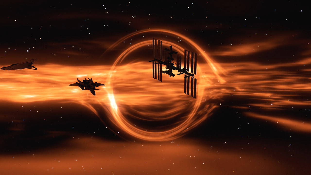 Still from Intergalactic Haste VJ pack.